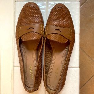 Brooks Brothers Brown Tan Genuine Leather Weaved Loafers Women’s